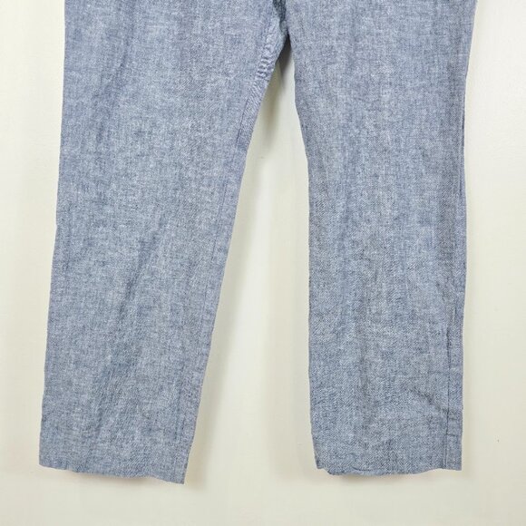 Perry Ellis Linen Blend Dress Pants Mens 34x28 Blue Flat Front - Picture 11 of 15